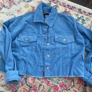 Blue corduroy cropped jacket